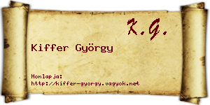 Kiffer György névjegykártya