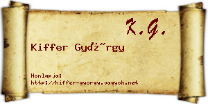 Kiffer György névjegykártya