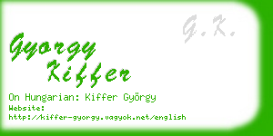 gyorgy kiffer business card