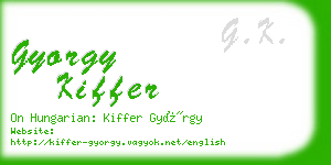 gyorgy kiffer business card